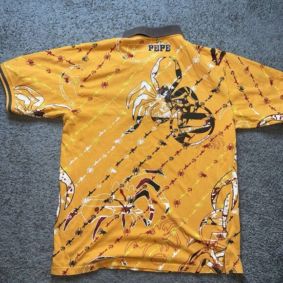 Pepe Jeans London Y2K  Polo Spider Tarantula Men's XL Streetwear Multicolor 90s - Picture 6 of 6
